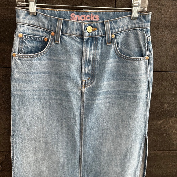 Mother Snacks Lil Fun Dip Slice Denim Maxi Skirt Nothing Else Like It Size 25 - Picture 10 of 14